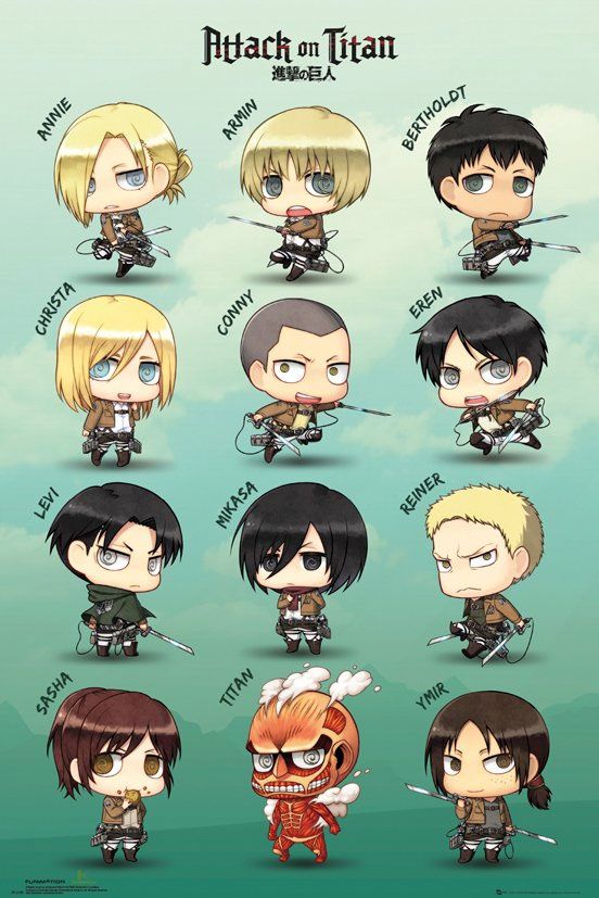 Attack On Titan Poster Pack Chibi Characters 61 X 91 Cm (5) GB eye