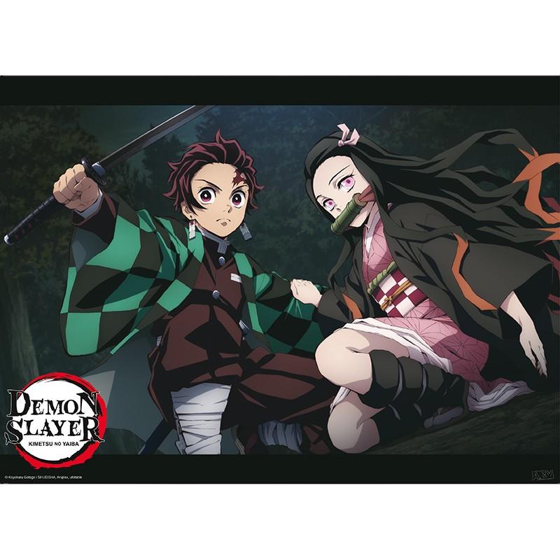 Demon Slayer - Poster "Tanjiro and Nezuko Fighting Position" 52x38 cm Abystyle