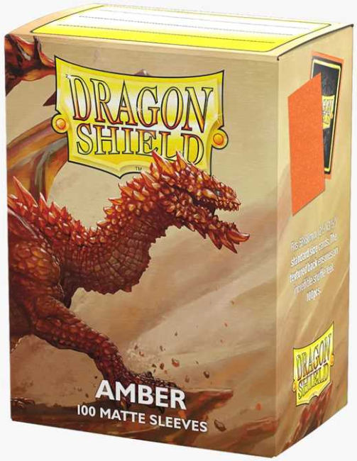 DRAGON SHIELD SLEEVES STANDARD MATTE AMBER 100PCS CARD PROTECTOR - PLAYING CARDS/COLLECTIBLES
