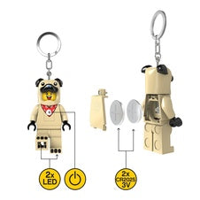 Lego Minifigures Light-up Pug Keychain 8 Cm Joy Toy (en)