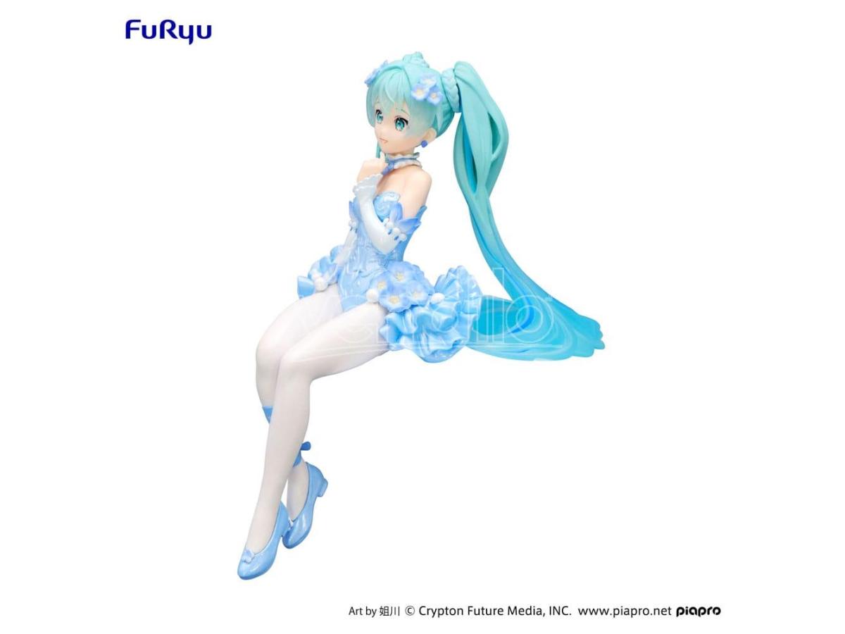 Hatsune Miku Noodle Stopper Pvc Statue Flower Fairy Nemophila Pail Blue Color Ver. 15 Cm