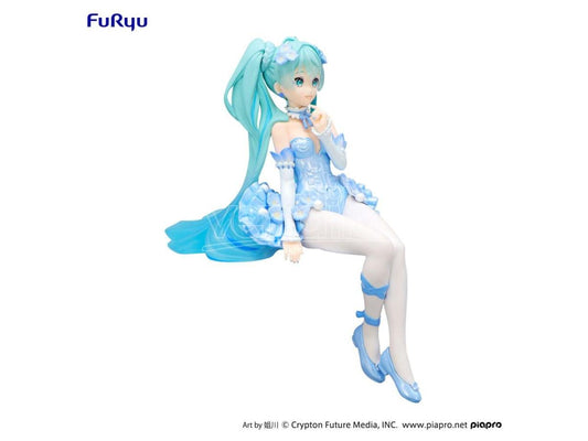 Hatsune Miku Noodle Stopper Pvc Statue Flower Fairy Nemophila Pail Blue Color Ver. 15 Cm