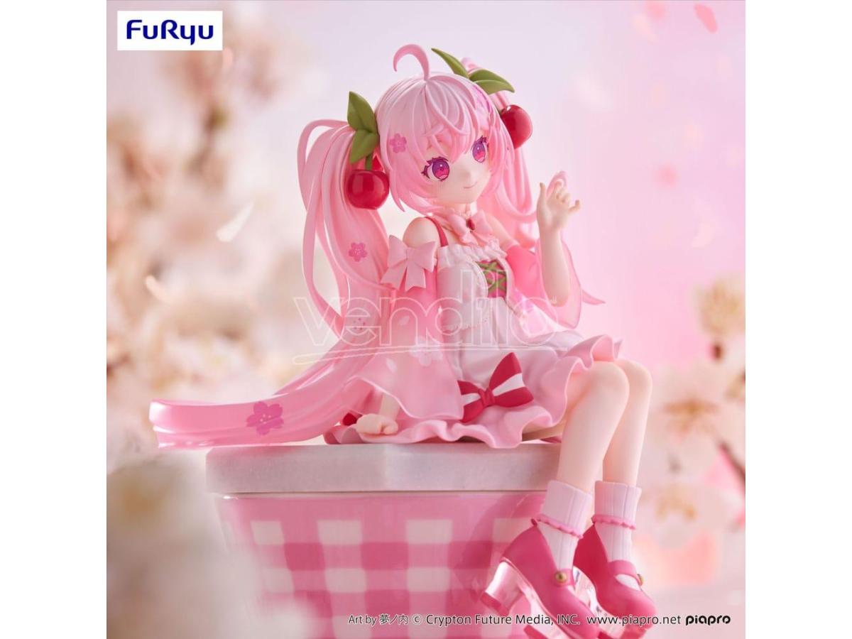 Hatsune Miku Noodle Stopper PVC Statue Sakura Miku 2025 14 Cm