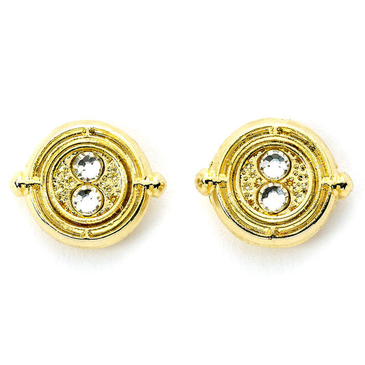 Harry Potter Time Turner gold plated stud earrings