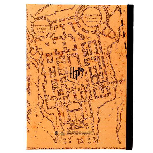 Harry Potter Marauders Map notebook with light