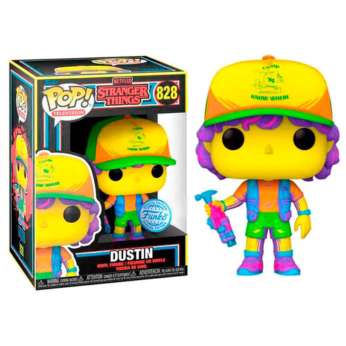 POP figure Stranger Things Dustin in Beef Black Light Exclusive 828