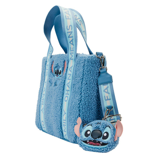 Loungefly Disney Stitch plush tote bag with coin bag