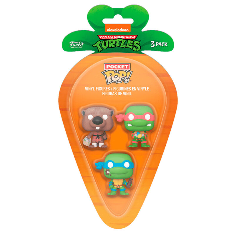 Carrot Pocket POP blister 3 figures Ninja Turtles Splinter Leonardo Raphael easter