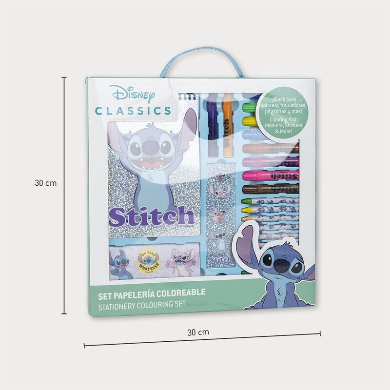 Disney Stitch colouring stationery set