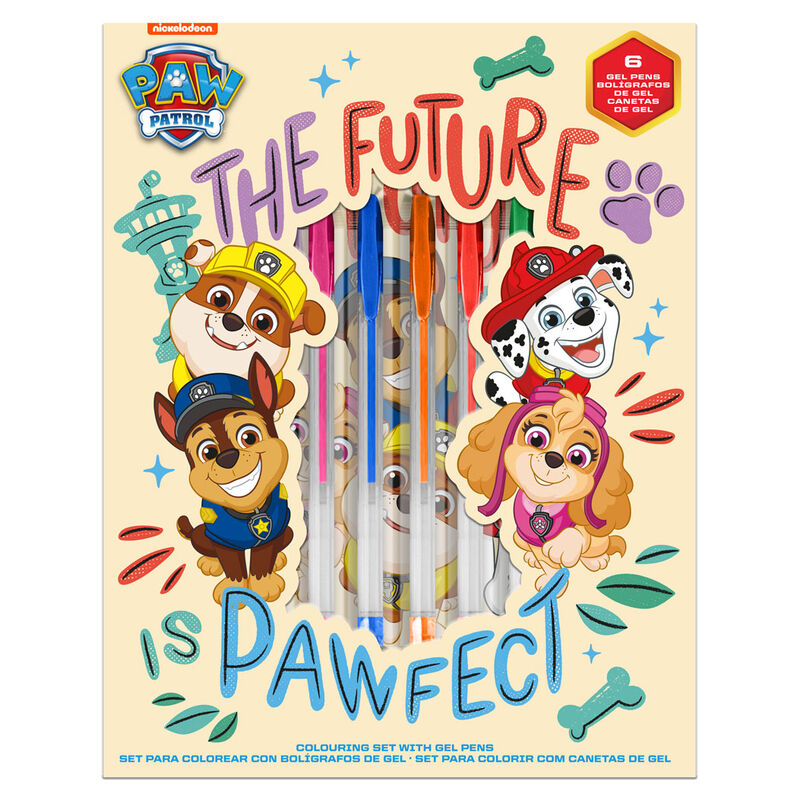 Paw Patrol notebook + gel pens set