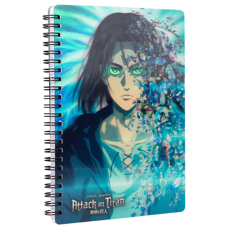Attack on Titans Blue 3D notebook