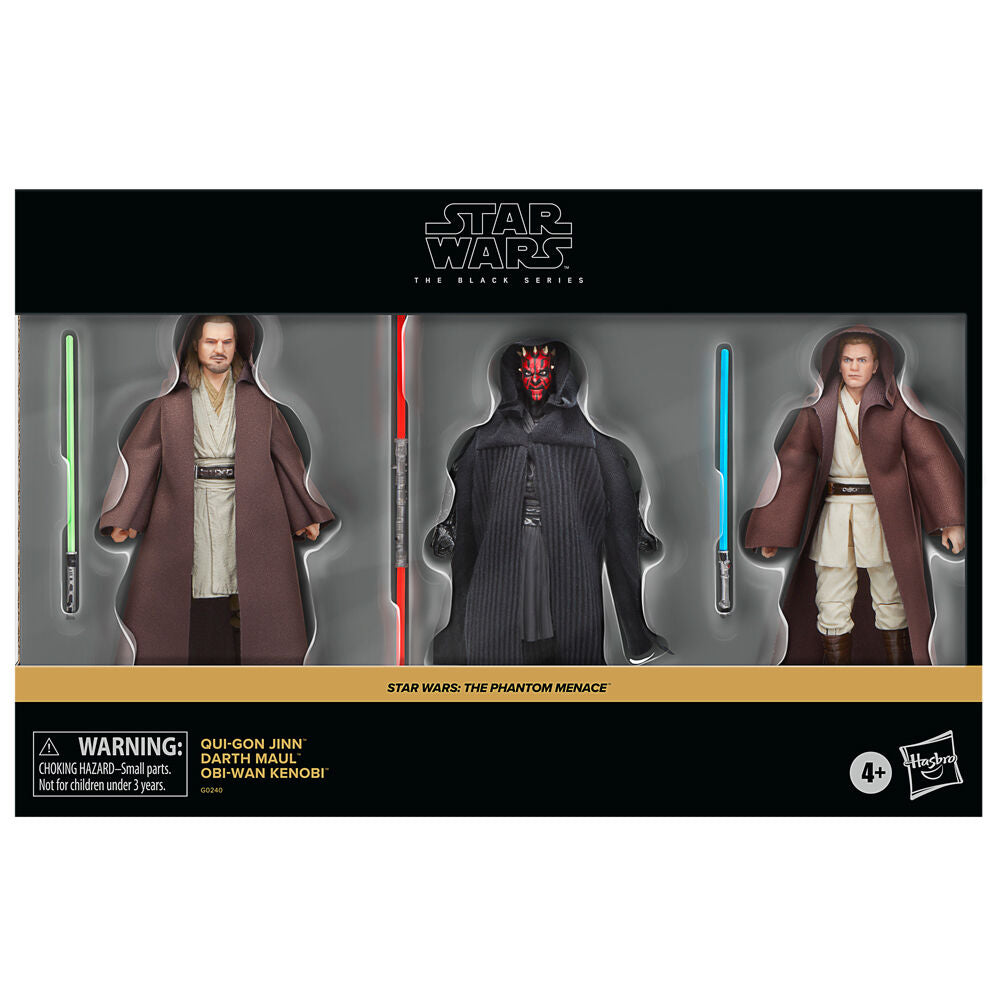 Star Wars The Phantom Menace Qui-Go Jinn Darth Maul Obi-Wan Kenobi pack 3 figures 15cm
