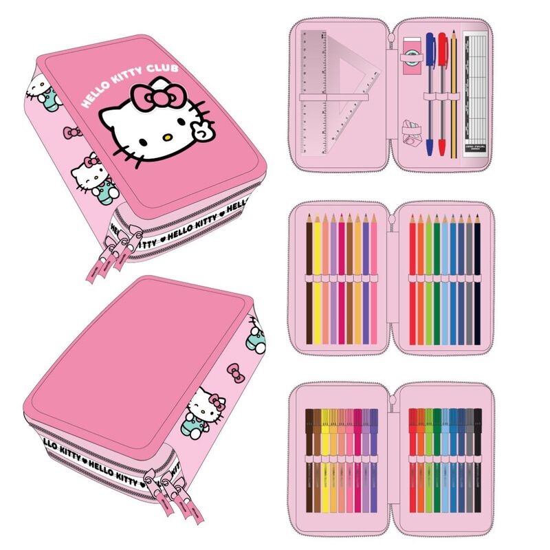 Hello Kitty triple pencil case