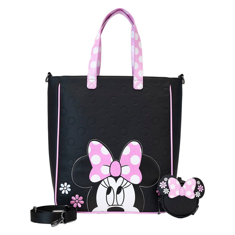Loungefly Disney Minnie Floral Rock the Dots tote bag with coin bag