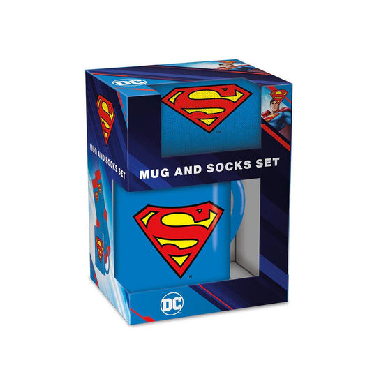 DC Comics Superman Logo Mug and Socks set