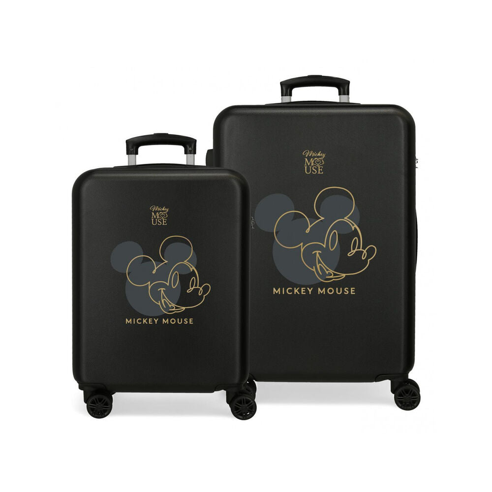 Disney Mickey Outline ABS pack 2 trolley suitcases 55cm & 65cm