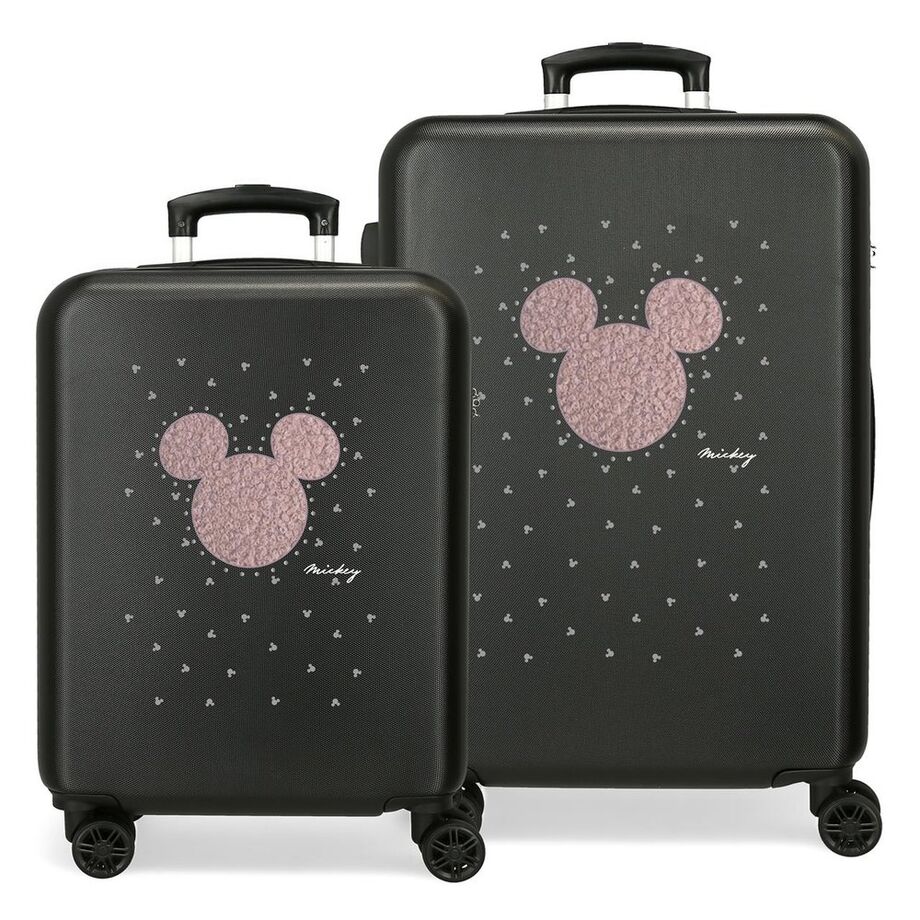 Disney Mickey Stud ABS pack 2 trolley suitcases 55cm & 65cm