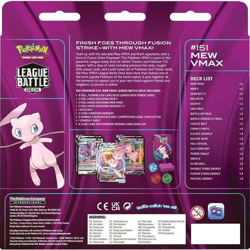 English Pokemon Mew VMax Deck of collectible playing cards