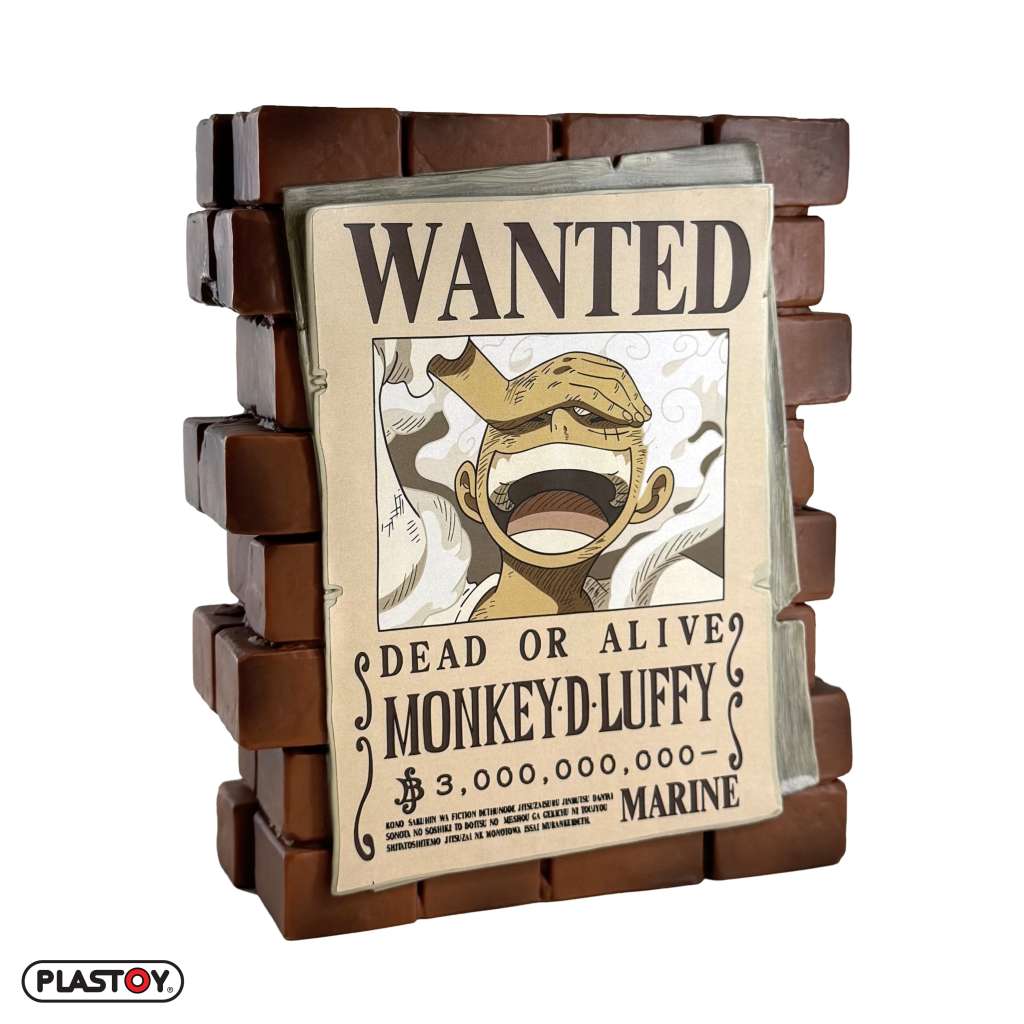 ONE PIECE POSTER WANTED LUFFY MONEY BOX Salvadanaio Plastoy