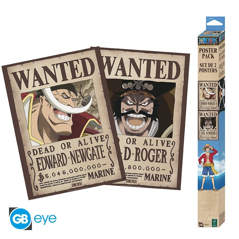 ONE PIECE - Set 2 Posters Chibi 52x38 - Wanted Roger & Whitebeard