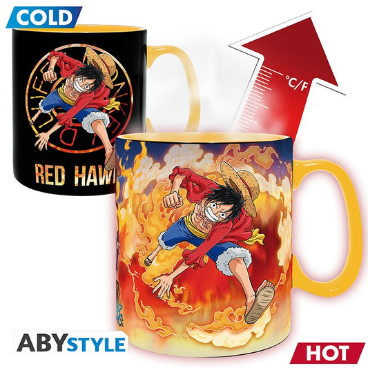 One Piece - Heat Change Mug - 460Ml - Luffy and Sabo