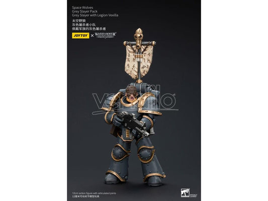Warhammer The Horus Heresy Action Figure 1/18 Space Wolves Grey Slayer Pack Grey Slayer with Legion Vexilla 12 cm Joy Toy (cn)