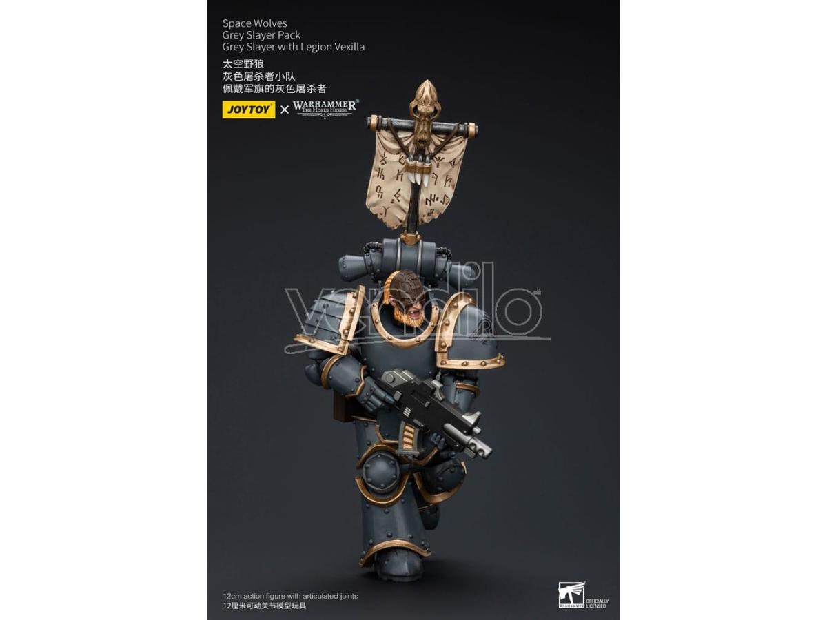 Warhammer The Horus Heresy Action Figure 1/18 Space Wolves Grey Slayer Pack Grey Slayer with Legion Vexilla 12 cm Joy Toy (cn)