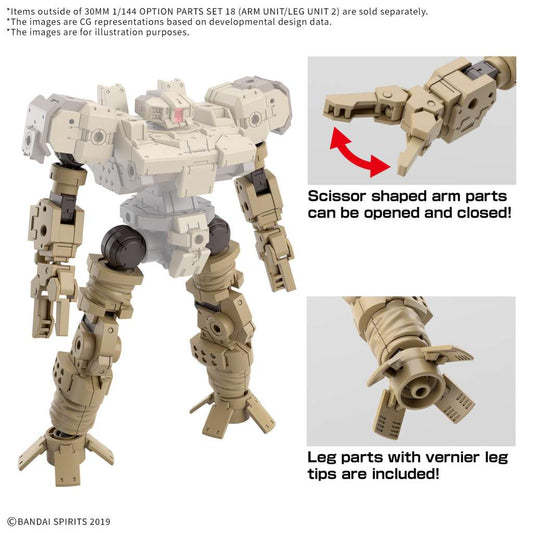 30MM OP PART SET 18 ARM LEG UNIT 2 1/144 Model Kit Bandai Model Kit Gunpla