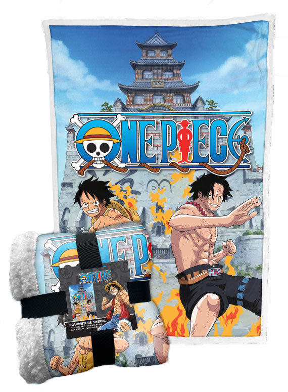 COPERTA SHERPA ONE PIECE MONKEY D.LUFFY & PORTUGUESE D. ACE ANIME ONE PIECE - ACCESSORI