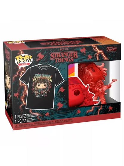 Funko Pop! Tee (Adult) Stranger Things Hunter Eddie with Guitar Vinyl Figure &amp; T-shirt Large