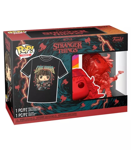 Funko Pop! Tee (Adult) Stranger Things Hunter Eddie with Guitar Vinyl Figure &amp; T-shirt Medium