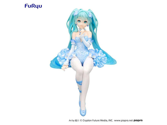 Hatsune Miku Noodle Stopper Pvc Statue Flower Fairy Nemophila Pail Blue Color Ver. 15 Cm
