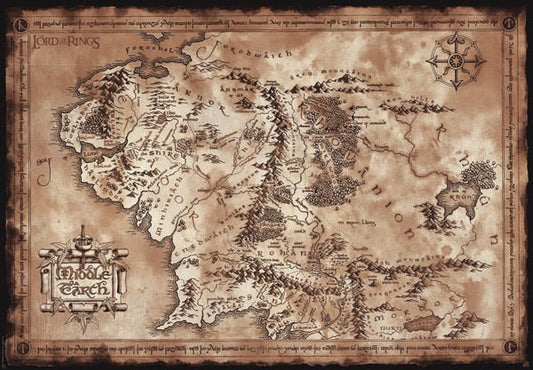 Il Signore Degli Anelli Poster Mappa Terra di Mezzo 91.5 x 61 Cm Abystyle