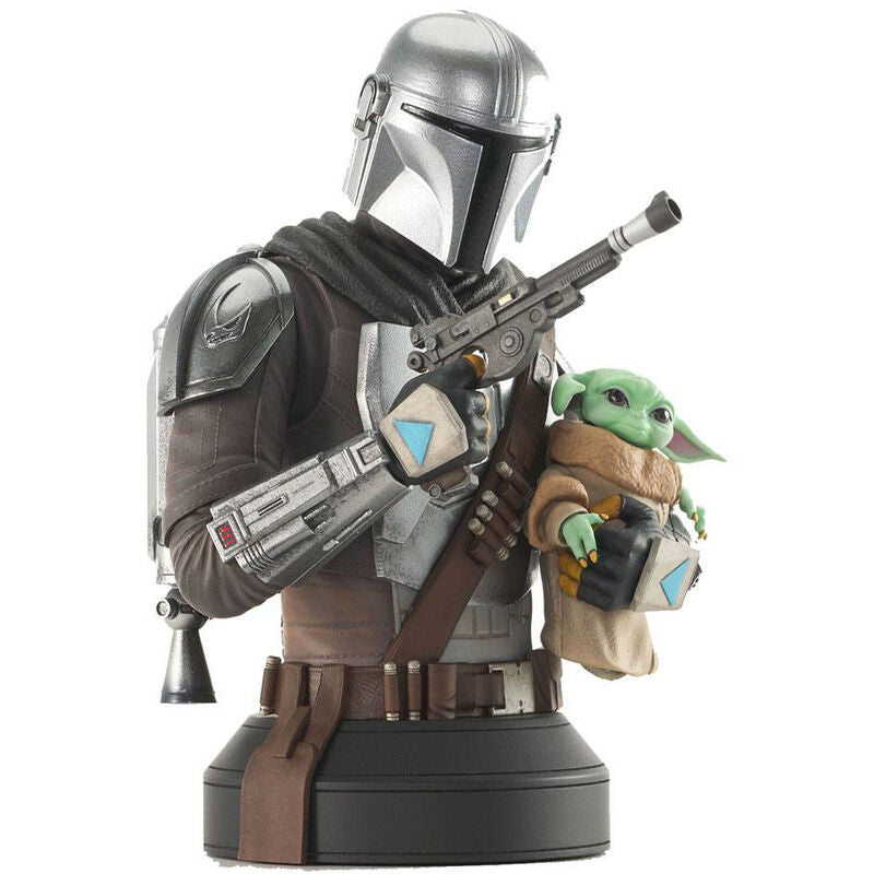 Star Wars The Mandalorian Mandalorian with Grogu bust 15cm