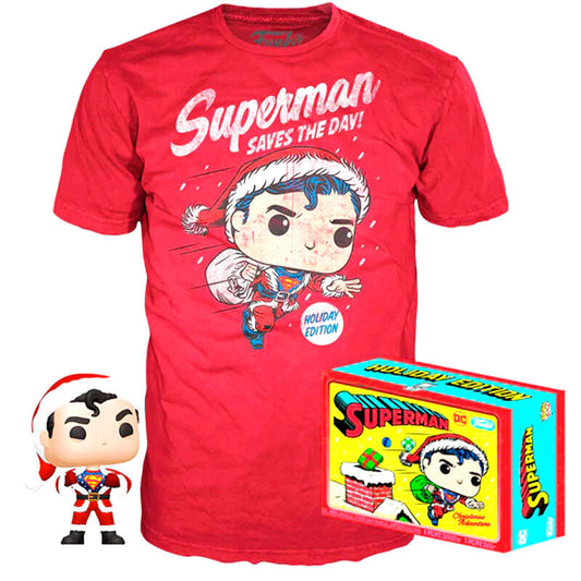Set figure POP & Tee Back DC Comics Superman Exclusive Flocked I