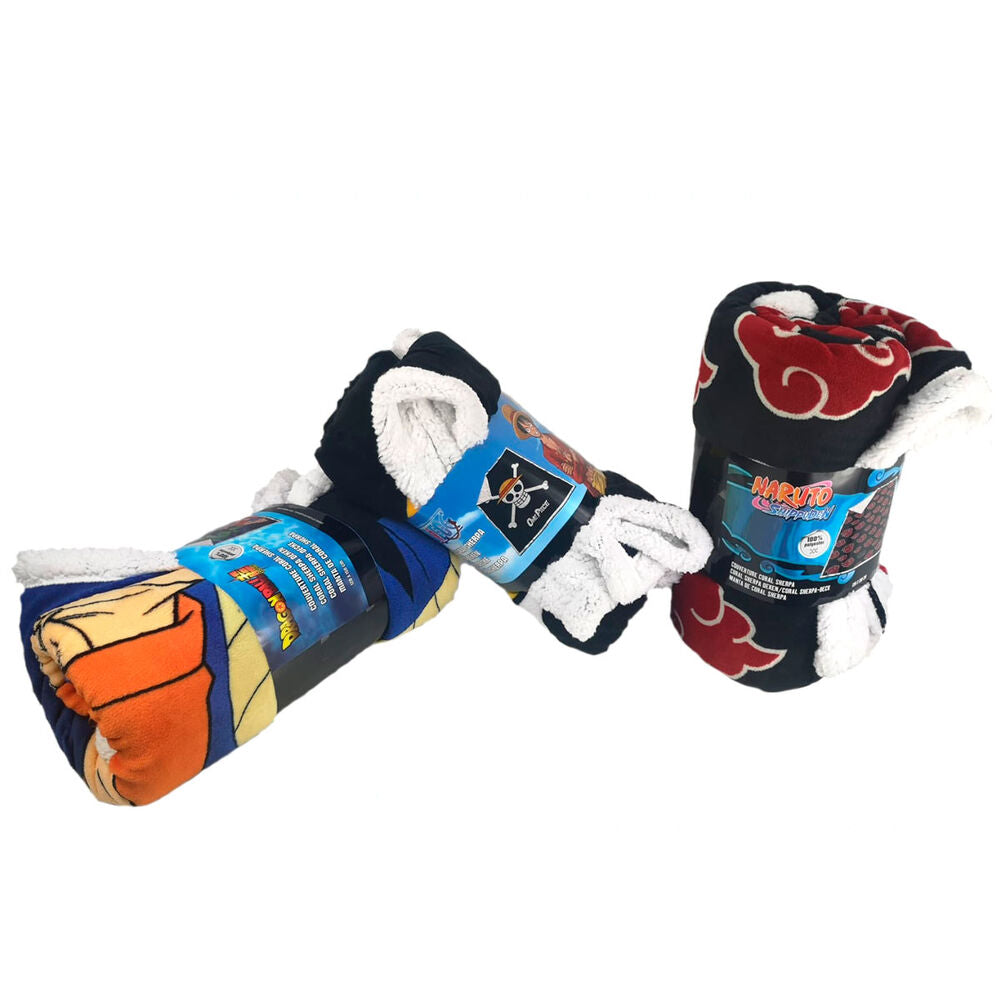 Naruto coral sherpa blanket
