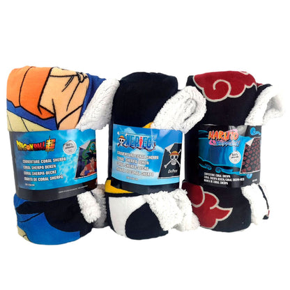 Naruto coral sherpa blanket