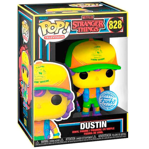 POP figure Stranger Things Dustin in Beef Black Light Exclusive 828