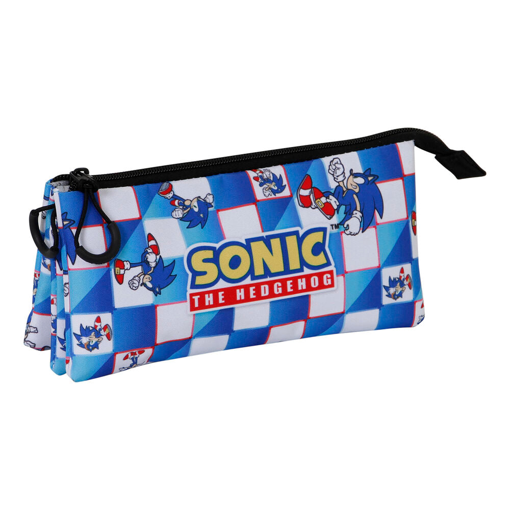 Sonic The Hedgehog Blue Lay triple pencil case