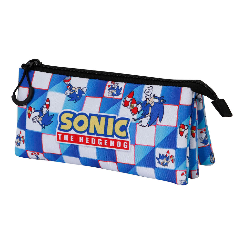 Sonic The Hedgehog Blue Lay triple pencil case