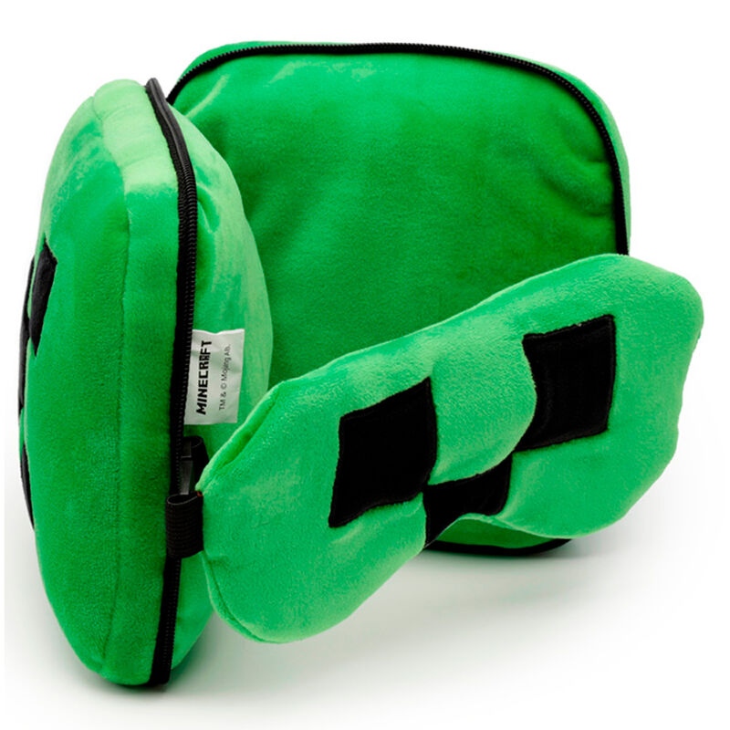 Relaxeazzz Minecraft Creeper travel pillow eye mask