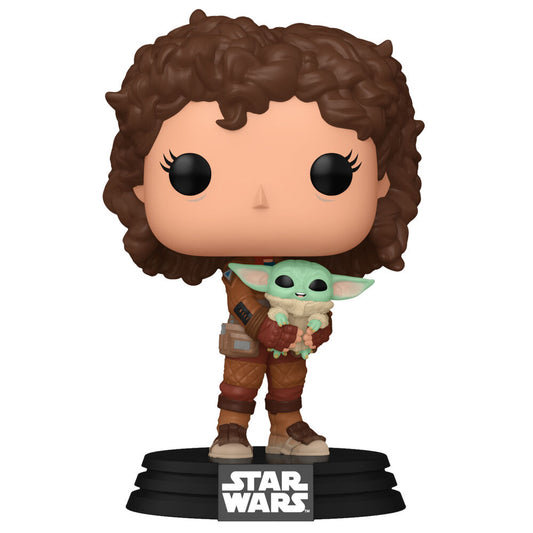 POP figure Star Wars Mandalorian 9 Peli Motto with Grogu