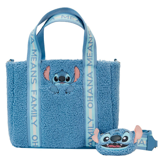 Loungefly Disney Stitch plush tote bag with coin bag