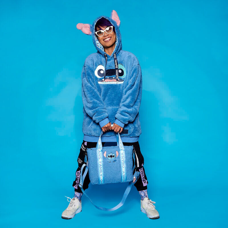 Loungefly Disney Stitch plush tote bag with coin bag