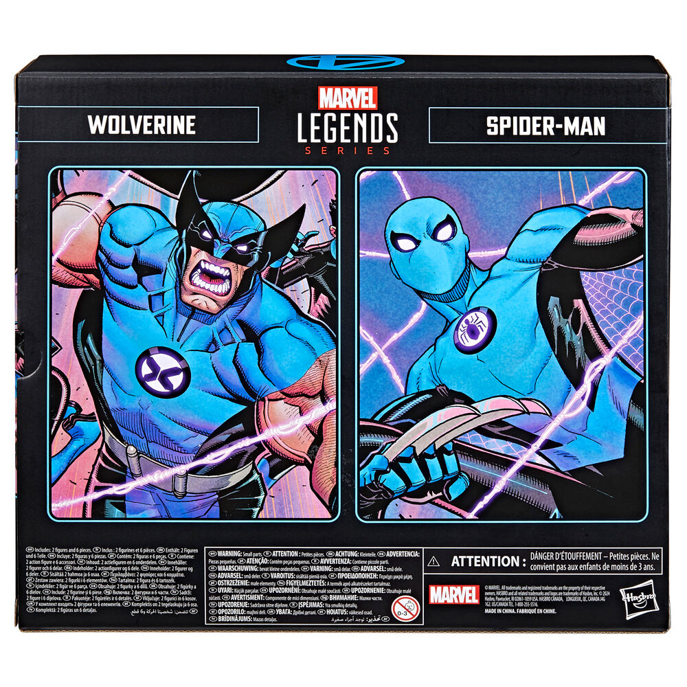 Marvel Fantastic four Wolverine Spiderman pack 2 figures 15cm