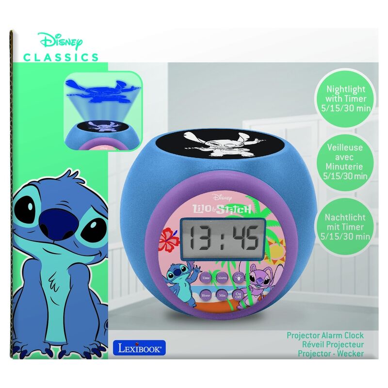 Disney Stitch Projector alarm clock