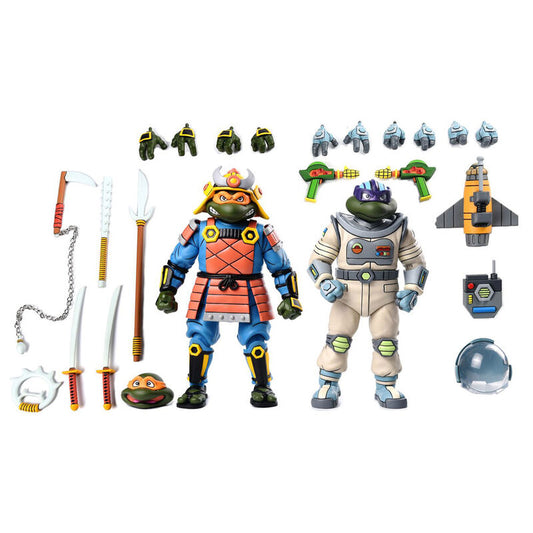 Teenage Mutant Ninja Turtles Space Adventure Donatello &#38; Samurai Adventure Michelangelo set 2 figures 18cm