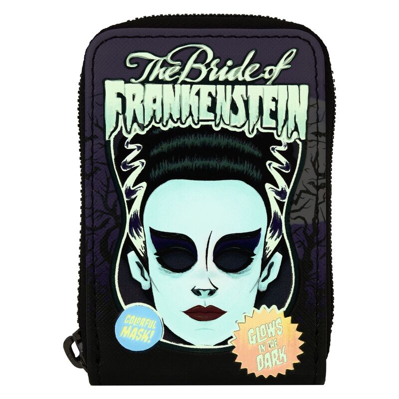 Loungefly Universal Monster Bride of Frankenstein Neon Mask card holder