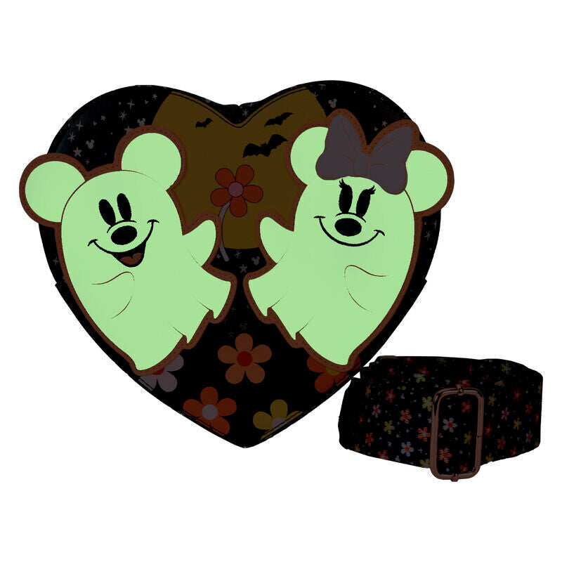 Loungefly Disney Mickey Minnie Floral Ghost shoulder bag