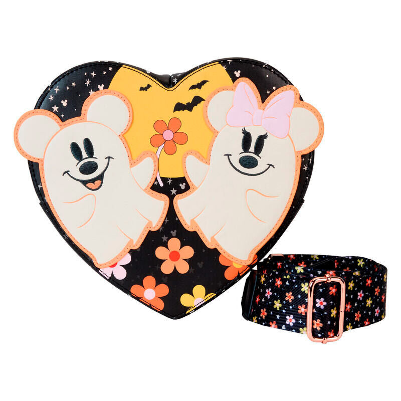 Loungefly Disney Mickey Minnie Floral Ghost shoulder bag